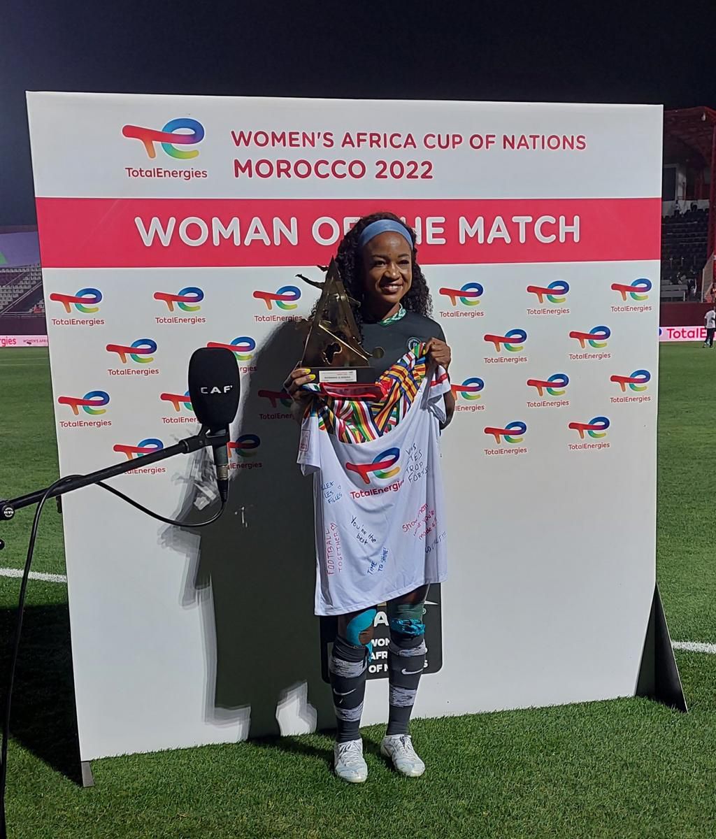 Ordega celebrates Woman of the Match award