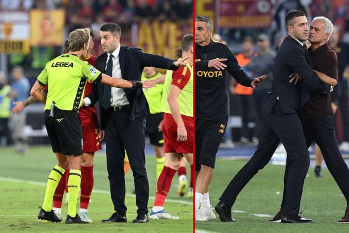 Jose Mourinho was sent off during Roma's 1-0 loss to Atalanta