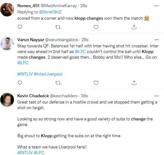 Reactions as Liverpool beat Inter Milan 2-0 in Champions League round of 16