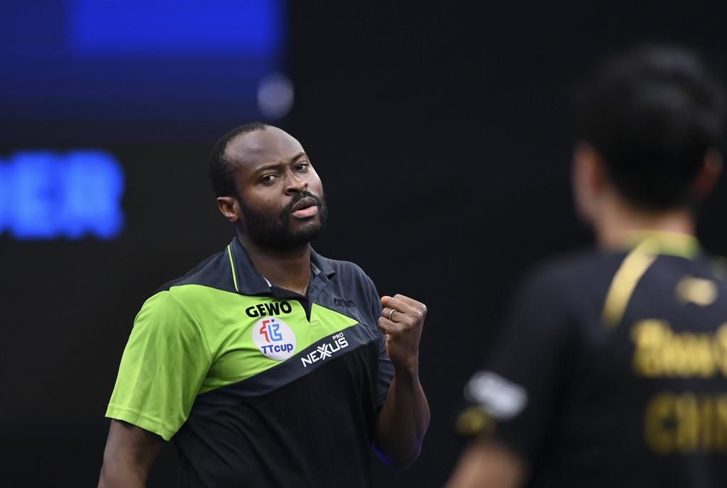 Aruna Quadri reacting to securing his Semi final place