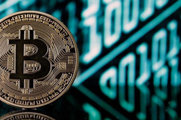 Visual representation of the digital cryptocurrency bitcoin