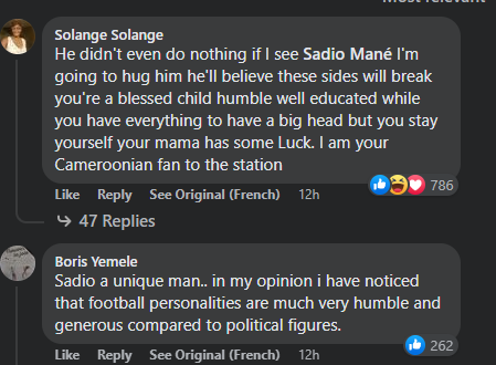 Sadio Mane gifts crying Senegalese fan money