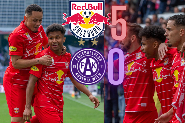 Karim Adeyemi and Noah Okafor helped RB Salzburg to their ninth consecutive Bundesliga title on Sunday