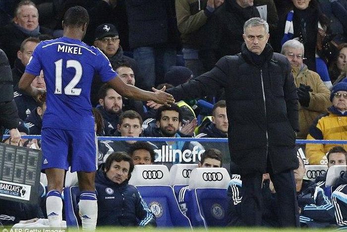 John Obi Mikel and Jose Mourinho