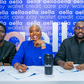 L-R Chief Technical Officer & Co-Founder, Aella, Wale Akanbi; TV personality, Nancy Isime and Chief Executive Officer & Co-founder, Aella, Akin Jones during the event signing.