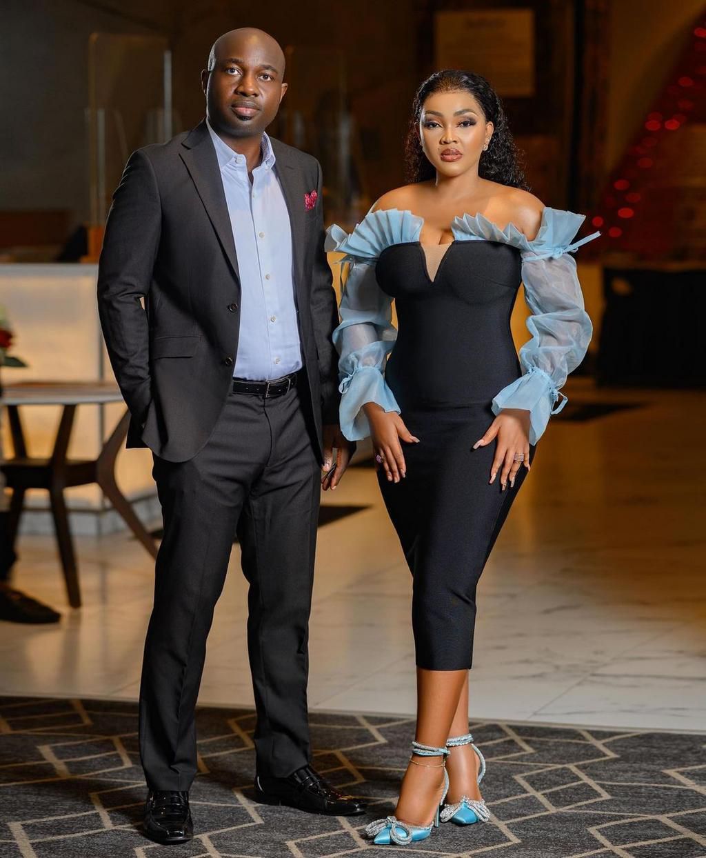 Nollywood actress Mercy Aigbe and her new man Adeoti Kazim [Instagram/RealMercyAigbe]