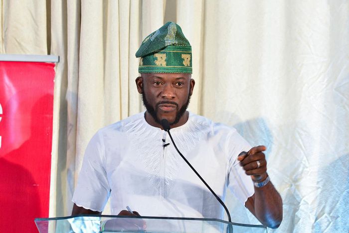 Babajide Obanikoro of the All Progressives Congress (APC) at a debate for candidates contesting for the Eti-Osa constituency seat in the House of Representatives