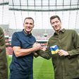 Andriy Shevchenko gifts Robert Lewandowski Ukrainian armband