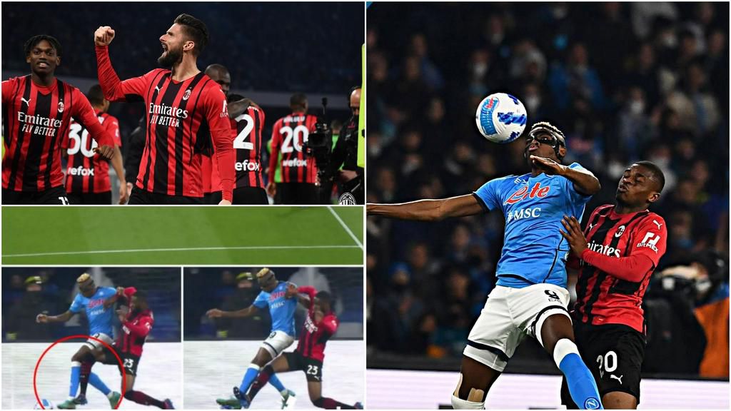 Osimhen was frustrated by Tomori in Napoli's loss to AC Milan