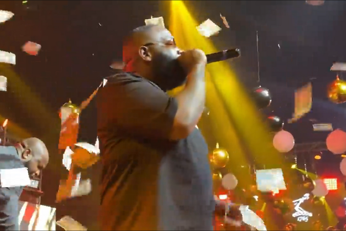 Rick Ross performing at his event in Lagos