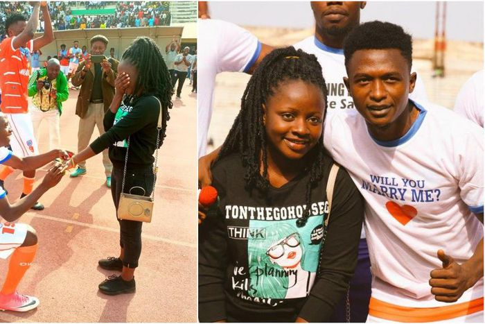 Seth Mayi proposed to his girlfriend before the Akwa United vs Plateau United game