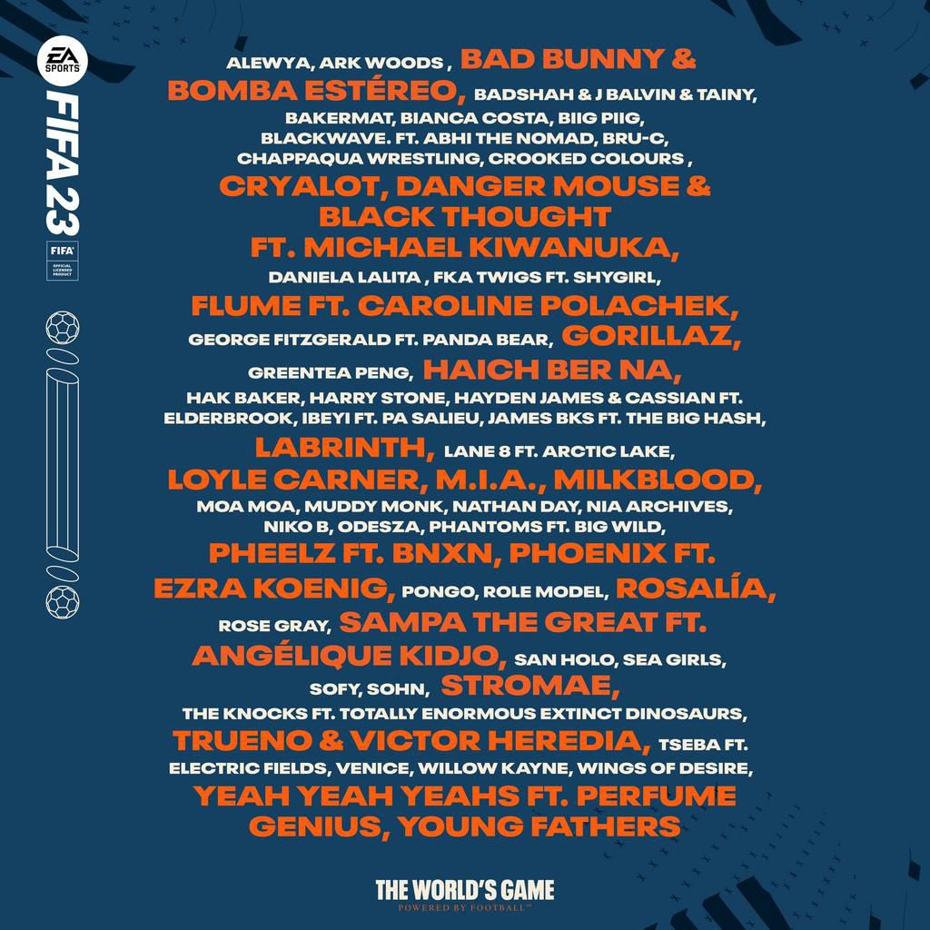 FIFA 23 Soundtrack Line Up