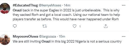 Reactions as Onazi returns to the Super Eagles team to face Ghana