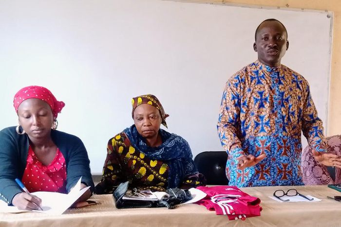 Chairman, Parents Teachers Association (PTA) Juthanbit International School Mahuta Kaduna, Mr Luka John addressing parents and teachers during PTA meeting in Kaduna on Saturday. [NAN]