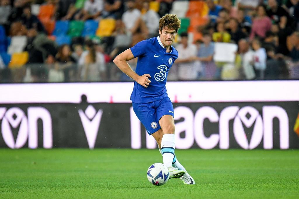 Marcos Alonso of Chelsea during the friendly match between Udinese and Chelsea at Dacia Arana in Udine (Italy) on July 29th, 2022