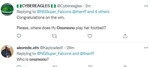 Tweets about Super Falcons star Onumonu