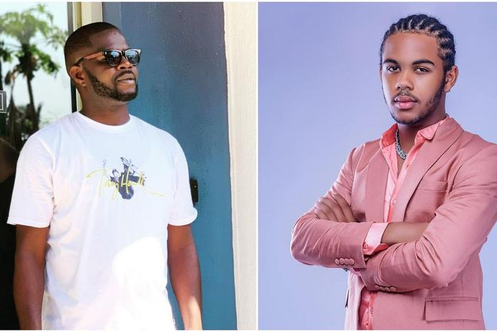 Nigerian singer JJC Skillz and his son Benito [Instagram/JJCSkillz]