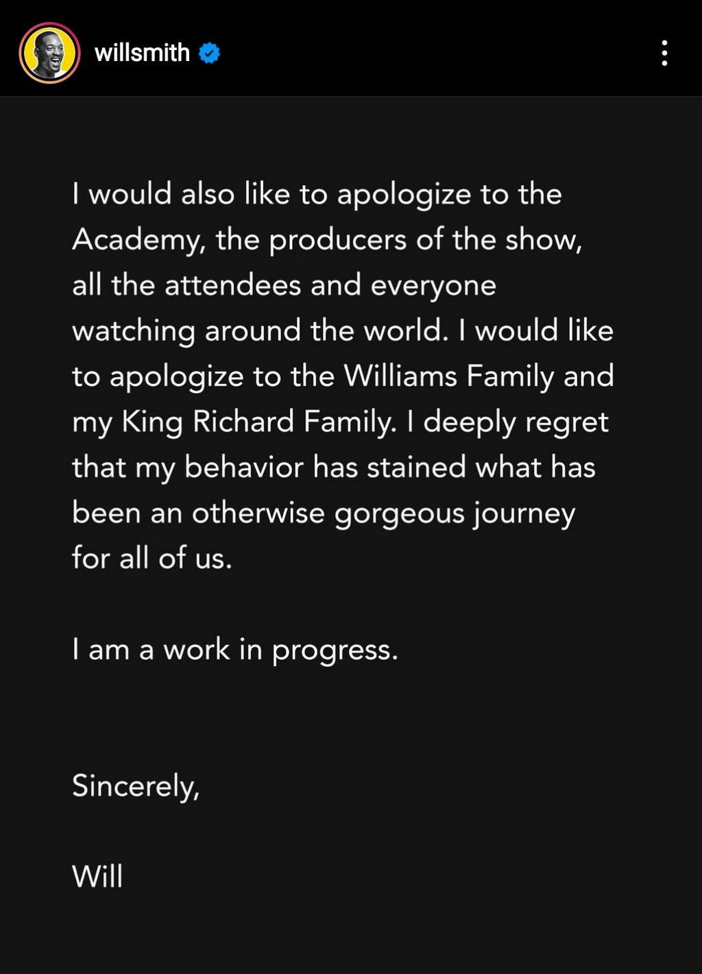 Will Smith IG posts [Instagram]