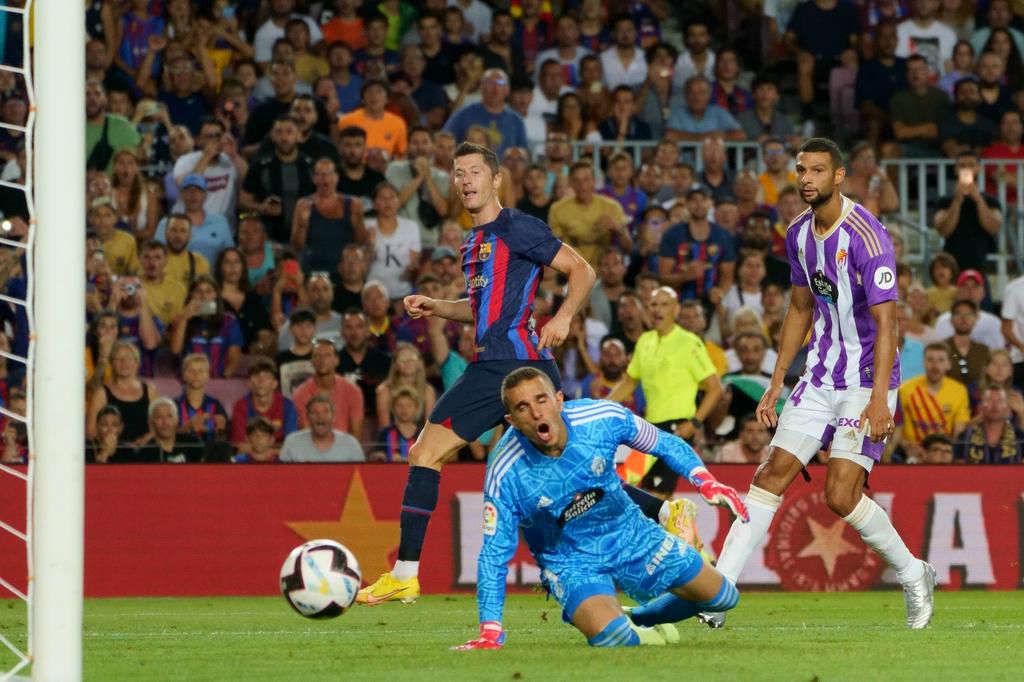 Lewandowski scored a brace for Barcelona against Valladolid on Sunday night