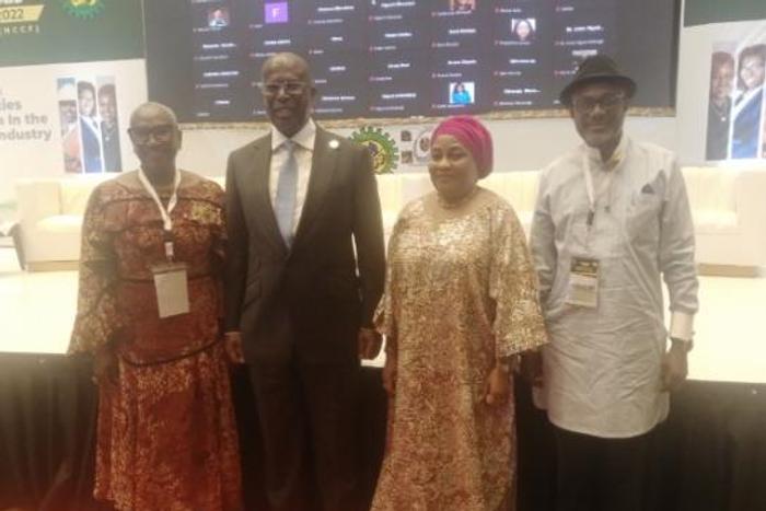 (L-R) Mrs Alero Onosode, Chairperson, Nigerian Content Consultative Forum Diversity Sectoral Working Group, Chief Timipre Sylva, Minister of State for Petroleum Resources, Sen. Margery Chuba-Okadigbo, Chairman, Board of Directors, Nigerian National Pet...