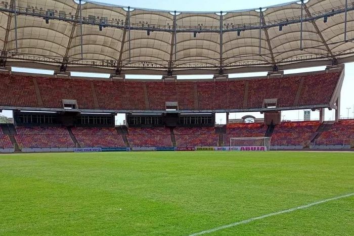The newly improved Moshood Abiola Stadium pitch