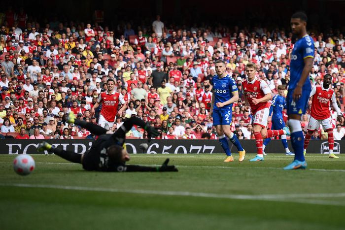 Martin Odegaard rounded off the scoring for Arsenal against Everton