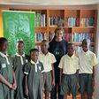 Osenke with Pupils of Bethesda School, Ikota Lagos in the mobile library