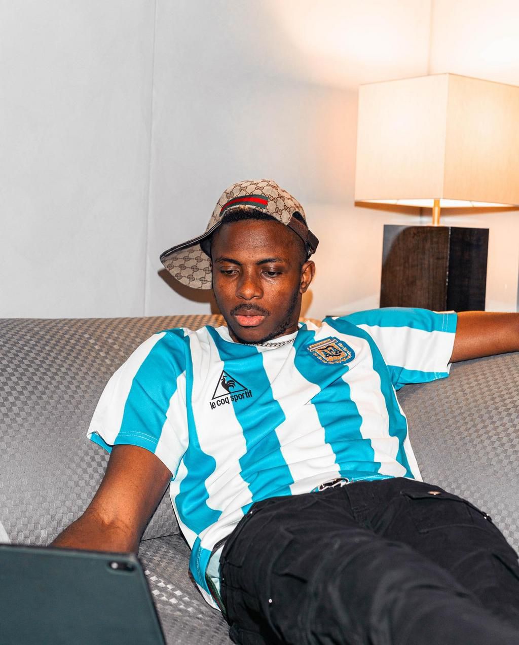 Victor Osimhen celebrates Maradona with Argentina jersey