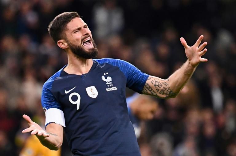 Olivier Giroud scored his 39th goal for France to earn the world champions a narrow win over Moldova