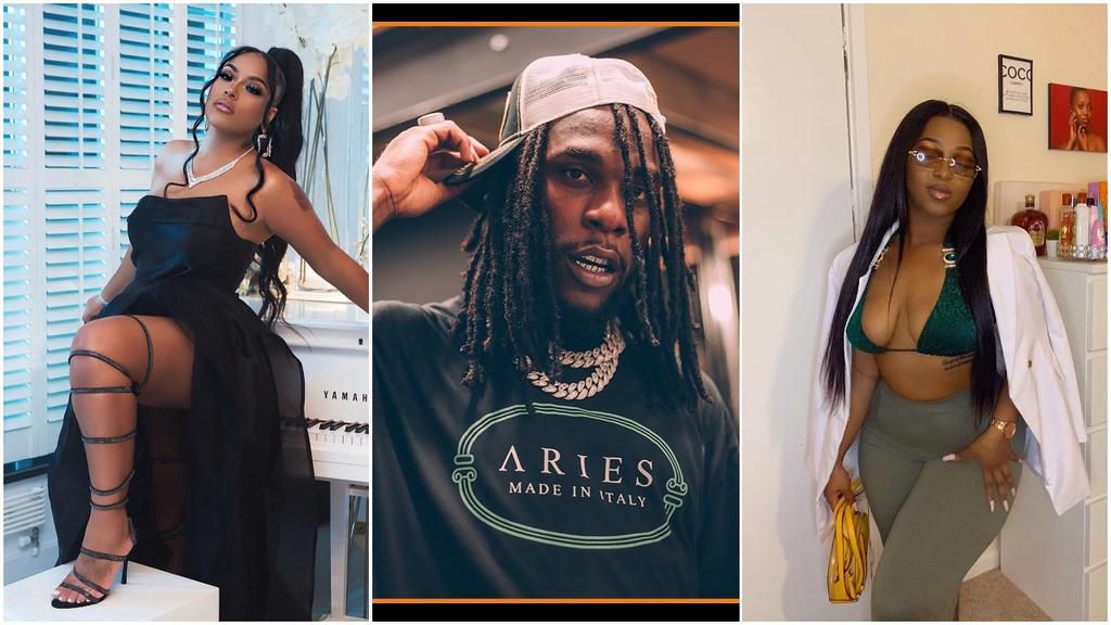 Stefflon Don, her boyfriend, Burna Boy and the alleged side chic, Jo Pearl [Instagram/StefflonDon] [Instagram/BurnaBoyGram] [Instagram/JoPearl]