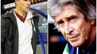 Julen Lopetegui of Sevilla and Real Betis boss Manuel Pellegrini.