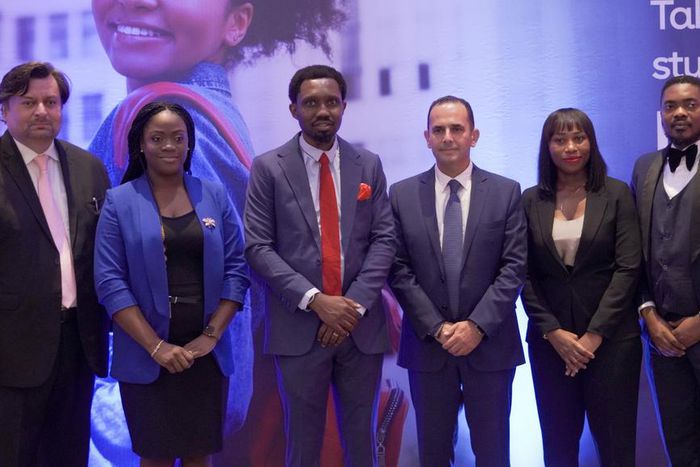 (L - R) Darrin Vardon Director IELTS Operations MEA, EU, CIS & Country Director Nigeria, Oluwanifemi Ibijoju People Experience Executive - Nigeria, Odianosen Iseyare Marketing Operations Manger - Nigeria, Imad Chaoui Regional Director MEA, EU & CIS, Fu...