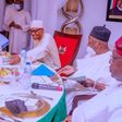 President Muhammadu Buhari,  Vice President Yemi Osinbajo, and APC chieftains had a cheerful dinner in Abuja on the night of Sunday, June 5, 2022. (Leadership)