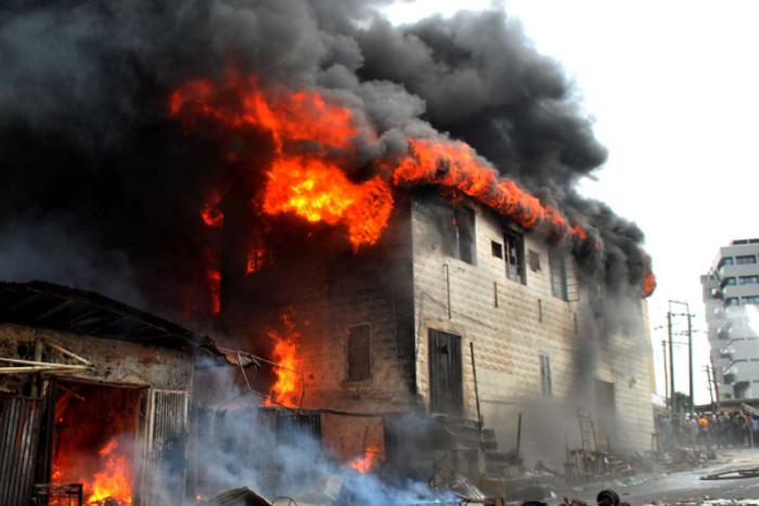 Goods worth N900m destroyed as fire razes electrical market in Aba