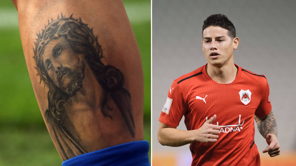 James Rodriguez left leg tattoo
