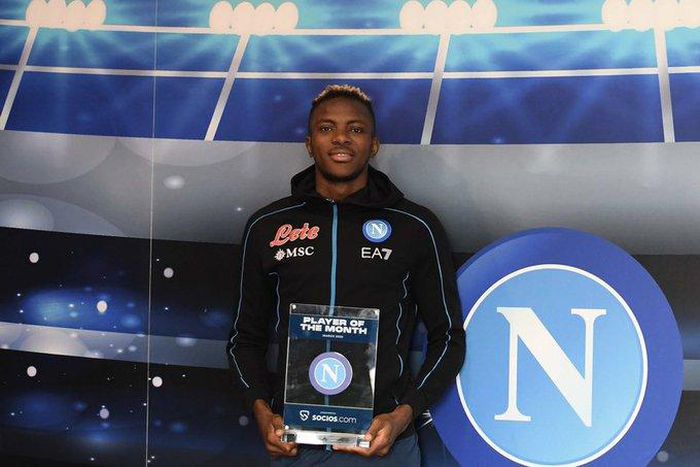 Napoli striker Victor Osimhen has been voted as the fans' player of the month of April