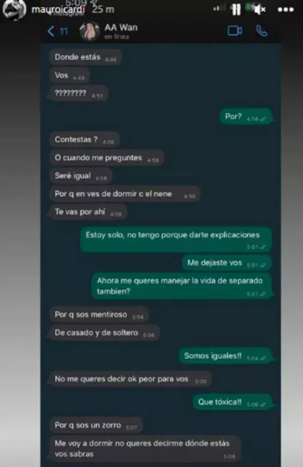 Icardi and Wanda Nara's chat