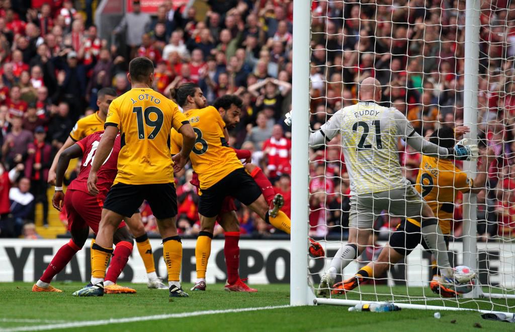 Mohamed Salah fired Liverpool into the lead for the first time in the contest