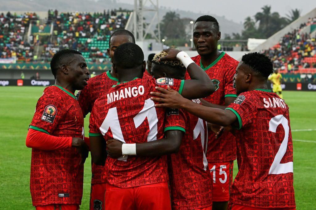 Malawi players celebrate during their win over Zimbabwe at the Africa Cup of Nations