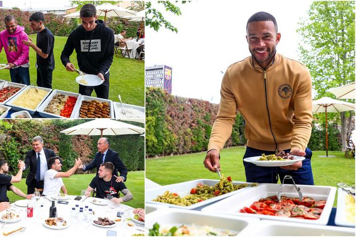 Barcelona stars enjoy barbeque at La Masia ahead of Mallorca clash
