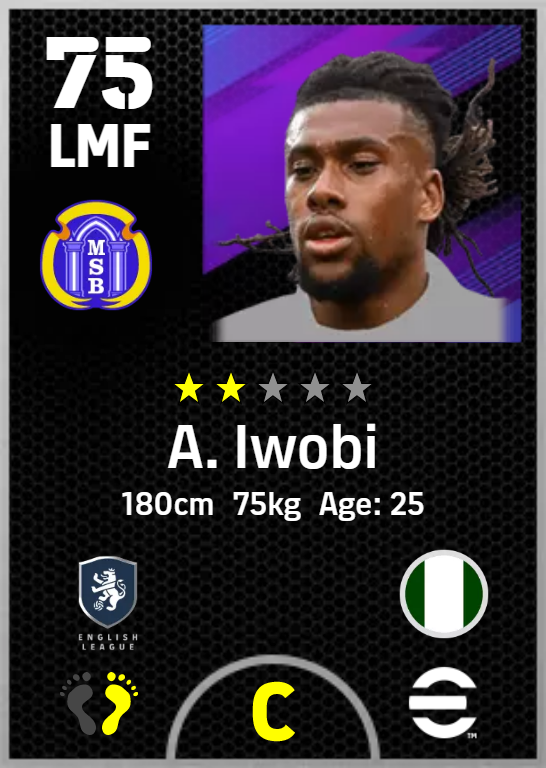 A Iwobi  PES 22 Card (Pesmaster)