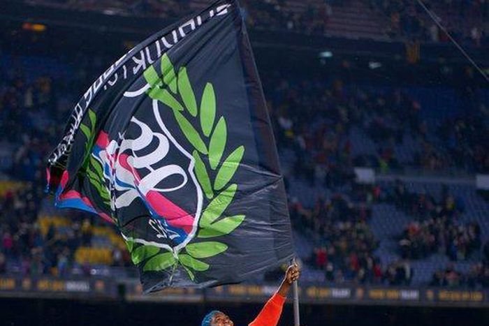 Asisat Oshoala celebrates Barcelona Femeni's Champions League win over Real Madrid