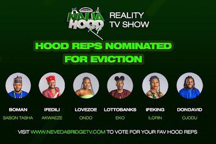 LOTTO64BANKS and 5 other Hood Reps up for eviction in the Naija Hood Rep Reality TV Show