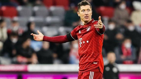 Robert Lewandowski est l'actuel meilleur buteur de Bundesliga avec 31 buts en 27 matchs disputés, 24 mars 2022