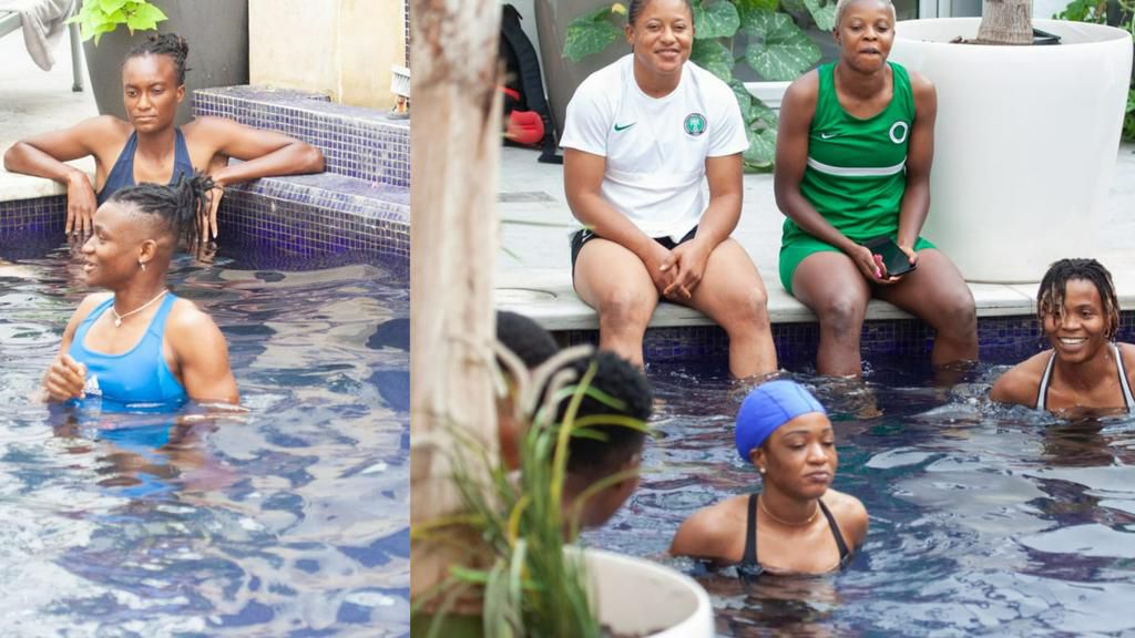 Super Falcons take to swimming pool for recovery session after loss to Morocco