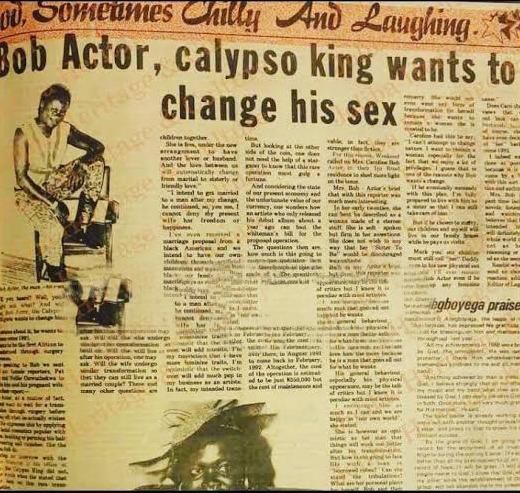 Calypso King was another popular cross-dresser [Thetalk]