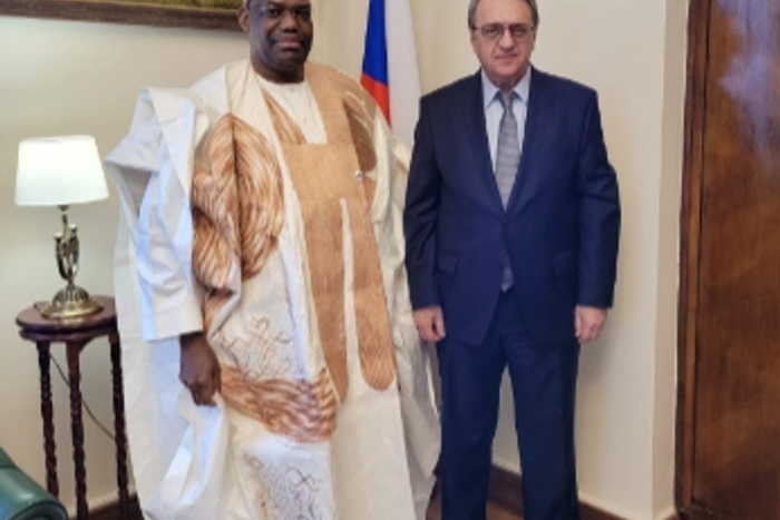 Bogdanov and the Nigerian Ambassador to the Russian Federation Prof. Abdullahi Shehu.