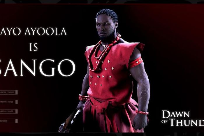 Ayo Ayoola as Sango in 'Dawn of Thunder' [Instagram/komotion_studios]