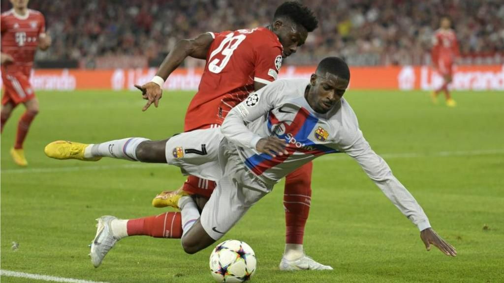 Barcelona reactions to missed penalty on Dembele against Bayern Munich