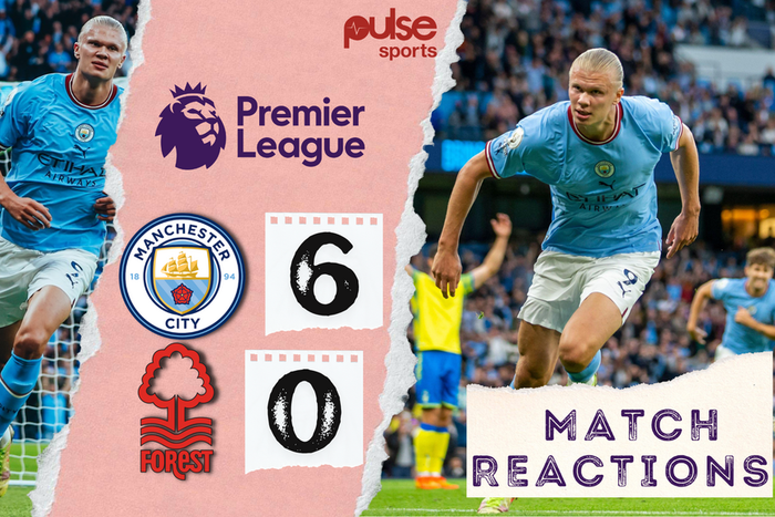 Social media reactions to Man City's 6-0 win over Nottingham Forest